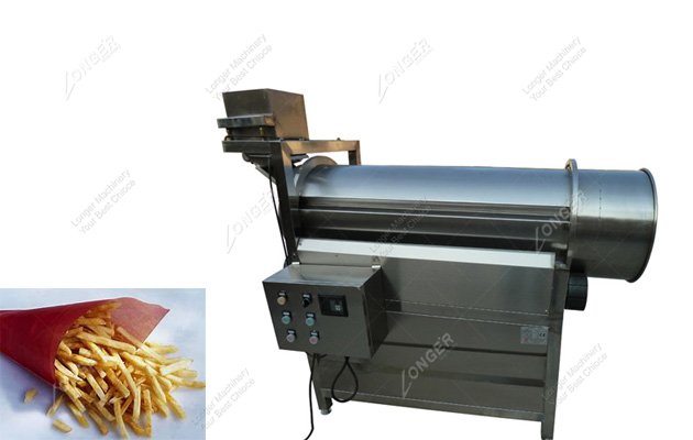French Fries Seasoning Machine|Automatic French Fries Flavor Machine|Stainless Steel Single Drum Seasoning Machine