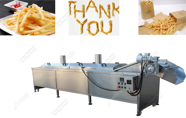 Automatic French Fries Blanching Machine|Stainless Steel French Fries Blanching Machine
